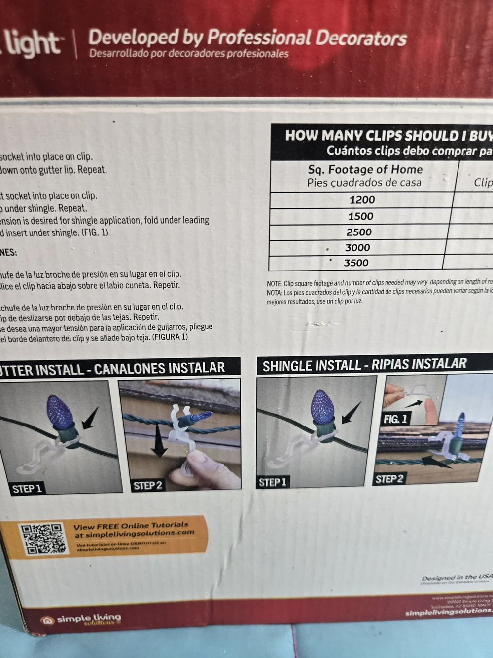 100 Universal Light Clips! Simple Living Solutions For Gutters, Shingles & Tile